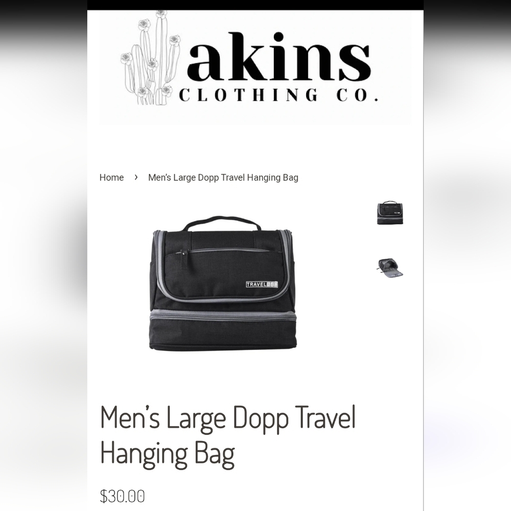 Akins Dopp Kit Large Capacity Mens Travel Bag - Picture 9 of 9